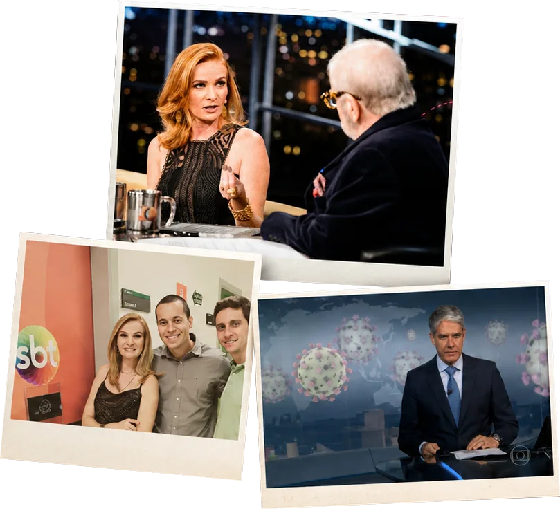 Cátia no Jô, equipe no SBT e Jornal Nacional